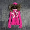 2026 Nueva Tendencia de Moda Urbana para Mujer Estilo Gótico Harajuku Sudadera con Cremallera y Cuello de Piel con Pedrería Sudadera Lulu