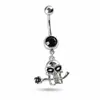 E-commerce transfronteiriço anel de umbigo com caveira rosa e diamante prego de umbigo para festa de Halloween joia para piercing no umbigo