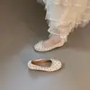 ¡Aumento de altura oculto! Zapatos de un solo color con lunares y lazo estilo coreano, zapatos de boca poco profunda para mujer, otoño invierno, estilo retro francés, zapatillas de ballet, zapatos planos