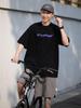 ¡El Trabajo Temprano de Belikem Ya Está Aquí!. Camiseta de Algodón Silueta Holgada Sencilla Estampado de Letras Color Sólido Manga Corta para Hombre Popular