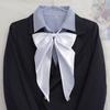 Jk Camisa de Lazo de Manga Larga Estilo Japonés Uniforme de Marinero Jk Accesorios de Estudiante Uniforme Color Sólido Cuello Universitario Lazo de Flores