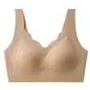 Sujetador de Espalda Ondulada Sin Costuras Sensación de Piel Nua para Mujer, Inalámbrico, Push Up, Anticaída, Transpirable, Amigable con la Piel, Talla Grande Sin Costuras