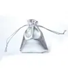Bolsa de tela dorada y plateada al por mayor de fábrica con cordón para joyería, joyería, bolsa de embalaje para regalo, bolsa pequeña de tela para cosméticos
