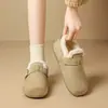 Zhr [Aumento Invisible de Altura] Zapatos de Felpa Cálidos tipo Birkenstock Populares en Invierno Suaves y de Cuadros Zapatillas Slip-On de Algodón para Mujer