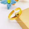 Pulseira simples banhada a ouro para mulheres, coração aberto liso, pulseira de temperamento de alto nível, joias, fabricantes de origem, atacado