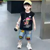 Conjunto de Chaleco de Verano para Niños, Conjunto de Dos Piezas de Shorts de Mezclilla para Niños, Nuevo Estilo 2026, Ropa Elegante sin Mangas para Bebés Niños