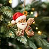 Nuevo Colgante Plano de Acrílico con Letra de Jengibre de Santa Claus Adornos para Árbol de Navidad Adornos Festivos