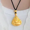 Joyería Chapada en Oro Colgante de Buda Colgante del Buda Maitreya Collar del Buda Relleno de la Barriga Riendo Oro de Imitación Sensación de Alta Gama Collar para Hombre Estilo Antiguo