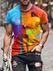 Camiseta Informal Deportiva con Cuello Redondo y Mangas Cortas, Estampado Digital 3D de Impresión Abstracta Tie-Dye, Superventas de Amazon