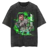 Tamanho Europeu Transfronteiriço Naruto Hip Hop Oversized Lavado Anime Camisetas m
