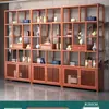 Estante de Exhibición Multifuncional Estilo Chino de Madera Maciza, Gabinete para Tetera y Hojas de Té, Mesa de Té de Escritorio para Exhibición y Almacenamiento