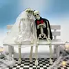 Modelo de esqueleto humano realista de 40 cm para Halloween transfronterizo, pieza decorativa móvil, accesorio para arreglo de escena festiva, en stock