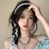 Diadema de esponja de color caramelo de alta gama hace la cara más pequeña, parte superior alta del cráneo, diadema versátil, uso diario, accesorio para el cabello de flor en la cabeza con temperamento