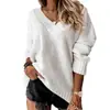 Dunhuang.Com Suéteres para Mujer de Lote Pequeño, Ropa para Mujer, Nuevos Jerséis de Punto de Color Sólido con Cuello en V para Otoño e Invierno