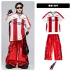 Roupas de Street Dance para Meninos Hip-Hop Outfits Modernos Infantis Marca de Moda Hip-Hop Roupa Infantil Roupa para Apresentação na Passarela de Couro Vermelho Brilhante para Meninos