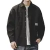 Chamarra Estilo Camisa Workwear Americano para Hombre Nueva Primavera y Otoño 2025 Estilo Japonés Holgado Retro Casual Camisa de Manga Larga