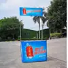 Nuevo modelo de expositor hecho de aleación de aluminio con una red retráctil, plegable para uso en exteriores, mesa de exhibición publicitaria móvil, estante y stand promocional