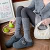 Calcetines modernos calados hasta la pantorrilla para mujer, calcetines cálidos de punto en capas, calcetines hasta la mitad de la pantorrilla, calcetines holgados retro versátiles, Exportación