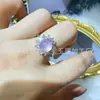 Set de Incrustación de Jade Hielo de Alta Calidad, Anillo de Ágata, Aretes Hielo Transparente Huevo de Paloma, Anillo Ajustable, Oferta Especial de Transmisión en Vivo