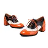 Zapatos Amazon de colores combinados AliExpress estilo punk para todas las estaciones, zapatos con cordones de talla grande transfronterizos, zapatos de tacón alto para mujer talla 44 con tacón cuadrado