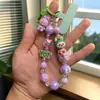 Cadena para Teléfono de Dibujos Animados Linda Llavero de Cuentas Hecho a Mano Dopamina Correa de Muñeca Colgante Accesorio para Bolso para Niñas Pequeñas