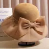 Sombrero de Sol de Verano Personalizado para Mujer con Lazo y Ala Ancha, Anti-UV, Sombrero de Pescador Plegable, Sombrero Transpirable de Malla para Protección Solar
