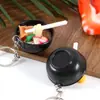 Mini Hashi de Simulação Chaveiro de Macarrão Tigela Miniatura Camarão Tempura Tigela de Macarrão Pingente de Bolsa Brinquedo de Comida Falsa