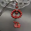 Nuevo Amuleto de la Fortuna Loto Bodhi Cinabrio Gato de la Suerte Colgante para Coche Decoración Colgante Interior Adorno para Espejo Retrovisor del Coche Paz