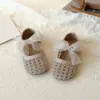 Zapatos de Princesa para Niñas 2026 Primavera y Otoño Nuevo Estilo Malla con Lazo Planos Estilo Coreano Bebé Suela Suave Zapatos de Piel