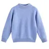 Novo Suéter 100% Lã Pura para Meninos e Meninas, Suéter Básico Tricotado, Suéter de Gola Alta Curta Infantil, Suéter Infantil Médio e Grande para Bebês