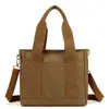 Bolsa de lona estilo bosque con múltiples compartimentos, bolsa tote pequeña estilo japonés ins para mujer, para estudiantes, para ir al trabajo y al día a día, se puede llevar cruzada