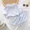 Pijamas finos de verano para niños y niñas, nuevos con aire acondicionado, ropa de casa de manga de siete puntos, venta al por mayor