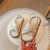 Sandalias para Niñas Primavera y Verano Nuevas de Moda Brillantes Punta Abierta Zapatos de Princesa Zapatos Romanos para Niños Pequeños Ropa de Exterior Zapatos para Niños