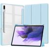 Capa protetora para tablet Samsung GalaxyTab S9Fe Capa em pele com ranhura para caneta transparente de 12,4 polegadas S9fe