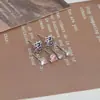 Aguja de plata S925 un juego de tres pares aretes de botón para mujer dormir sin quitarse oso amor pequeño aretes aretes de estudiante