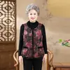 Colete quente de inverno com pele sintética integrada da mamãe, estiloso para mulheres idosas, roupão Tang da vovó, colete para mulheres de meia-idade e idosas