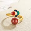 Anillo de cinabrio de nube auspiciosa de estilo nacional de estilo chino nuevo para mujer, diseño de nicho, arena de emperador, sentido de alta gama, regalo para el 38º festival, moderno
