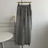 Pantalones Casuales de Calle Ligeros de Oxígeno Estilo Japonés Algodón Lavado Cuadros Pierna Ancha para Mujer 2025 Nuevos Sueltos Rectos Hasta el Suelo