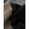 Cardigan Tejido con Bloques de Color y Retazos de Mezcla de Lana y Terciopelo de Visón Espeso Nuevo Otoño Temprano Ranzhi 26