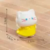 Paisagem em miniatura, fofa figura de gatinho usando uma flor, perfeita para primavera, jardinagem, paisagismo, decorações DIY, enfeites para pendurar e pequenas peças decorativas