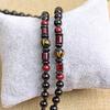 Collar de obsidiana con seis palabras y mantra, venta al por mayor, cadena larga para suéter, cordón colgante, venta al por mayor