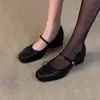 Couro muito macio~ Estilo retrô artístico casual moderno confortável Sapatos Mary Jane femininos para o dia a dia temperamento versátil gentis sapatos de salto baixo