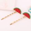 Coreano ins Verão Bonito Fruit Hairpin Galvanizado Metal Hairpin Bangs Edge Clip Hairpin Headwear Acessórios Atacado