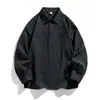 Camisas de Trabalho Masculinas Atacado Sudeste Asiático Transfronteiriças, Manga Longa, Gola Reversível, Multi-Bolsos, Corte Solto, Jaqueta Casual Cor Sólida
