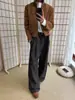 Pantalones Casuales de Pierna Ancha Rectos Sueltos de Corte A con Doble Pinza Estilo Old Money Limpio para Hombre en Primavera y Otoño