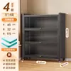 Estante de Aço com Portas, Armário de Exibição de Vidro à Prova de Poeira, Armário de Exibição Transparente, Armário de Armazenamento Doméstico, Armário de Metal