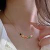 Pulsera tobillera collar de cara sonriente colorida para mujer, lujo ligero, diseño de nicho, exquisito, para novias, cuerda fina para la mano, acero de titanio, no se decolora