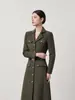 Ropa de mujer transfronteriza al por mayor, nueva colección otoño 2026, abrigo tipo blazer largo con botones dorados