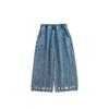 Vestido de Lapela Bordado com Colete Jeans da Série Coelho Guirlanda para Meninas Wulibu Tendência Outono Cogumelo
