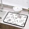 Tapete de Cocina Retro de Tierra de Diatomeas para Escurrir Encimera Tapete Absorbente Mesa de Comedor Mesa de Centro Salvamanteles Aislante del Calor Posavasos de Secado Rápido Tapete Antiescaldante
